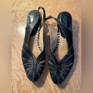 Women’s Pikolinos Black Leather Slingback Shoes. Size 38 (about 7.5 US size)